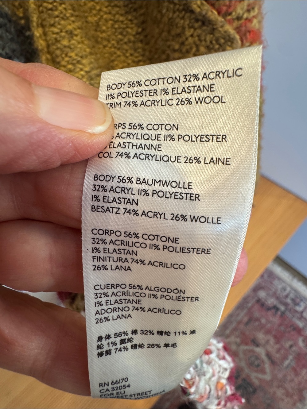 Free People Fair Isle Cotton Wool Wrap Hooded Cardigan - Picture 10 of 10
